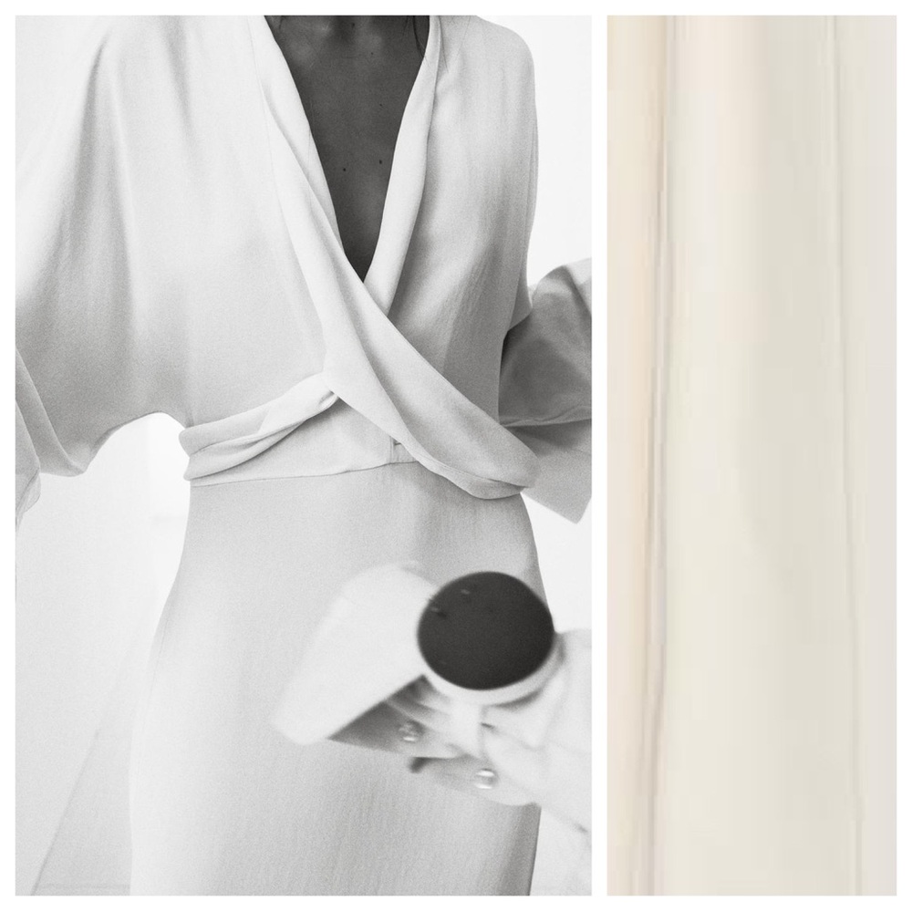 Zara Cream Midi Dress with Long Sash - Picture 5 of 9